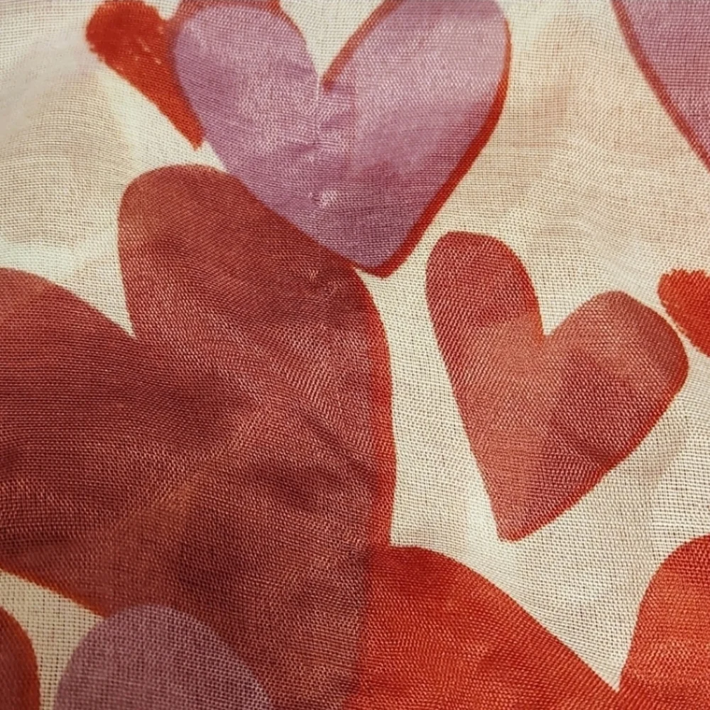 Pink Heart Print Scarf - Picture 5 of 5